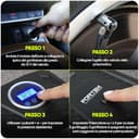 FORTEM Compressore Aria Portatile per Pneumatici, Bicicletta, 12V con Luce a LED, Manometro Digitale, con Gonfiaggio/Spegnimento Automatico, con Custodia (Rosso) - 8