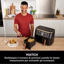 Ninja Foodi Max Dual Zone Friggitrice ad Aria, 2 Cestelli Antiaderenti, 9.5L, 6 in 1, Massima Croccantezza, Senza Olio, Cottura Arrosto, al Forno, Essicazione, 8 Porzioni, Rame/Nero, AF400EUCP - 6