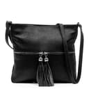 FIRENZE ARTEGIANI. Altino borsa a tracolla donna. Vera pelle con finitura Dollaro. 27 x 6 x 25 cm. Colore: nero, Nero, Utility - 1