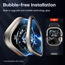 LϟK 2 Stück für Apple Watch Ultra 3/2/1 Displayschutzfolie 49mm - 9H gehärtetes Glas + Titanlegierung Rahmen [Bleiben Sie Original+Blasenfrei] Wasserdichte HD Glasfolie für iWatch Ultra 49mm - 3