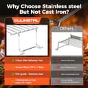 QuliMetal Griglia riscaldante in acciaio inox per Weber Spirit 300, parti per griglia Weber Spirit 2 serie 300 con manopole di controllo anteriori, griglia superiore 7641 per griglie Weber Genesis - 4