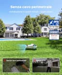 YARDCARE M800Plus Robot Tagliaerba Senza Filo Perimetrale, Posizionamento GPS + 3D Visione, Robot Tosaerba, Modalità di Taglio a U,800 m²,Ricarica Automatica, App, Rilevamento di 150 Ostacoli - 3