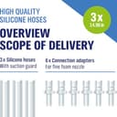 Juego de manguera de leche para cafeteras automáticas Jura, con 3 mangueras y 6 adaptadores - 7