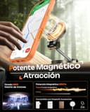 TOCOL Funda para iPhone 17 Pro MAX, Protección Lente Cámara, Anillo Magnético Integrado, Compatible con Magsafe, Protección contra Caídas, Translúcida Mate Trasera, Naranja - 4