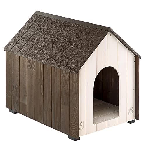 Ferplast KOYA FSC Wooden Dog House - Opening Roof, Sloping, Waterproof & Anti-UV Resin Treatment - Ventilation Grille - Insulating Feet - Finished Door - L, 63.5 x 91.5 xh 78 cm