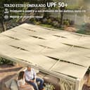 Outsunny Pérgola de Jardín 3x4 m, Cenador de Jardín con Techo Ondulado, 4 Cortinas Extraíbles, Protección UPF50+ y Estructura de Acero Resistente, Pabellón para Exterior, Patio, Terraza, Beige - 3