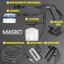 MASKO® Idropulitrice ad alta pressione 2200 Watt 165 bar 450 l/h, con bobina avvolgitubo da 10 m tubo 9.TLG. Accessori con bottiglia di sapone, pistola ad alta pressione per auto - 7