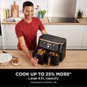 Ninja Foodi MAX Dual Zone Air Fryer, Amazon Exclusive, Tongs, 2 Drawers, 9.5L, 6-in-1, Use No Oil, Air Fry, Max Crisp, Roast, Bake, 8 Portions, Nonstick Dishwasher Safe Baskets, Copper/Black AF400UKCP - 5
