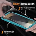 Milomdoi 3 Piezas Protector Pantalla para Samsung Galaxy S25 Ultra Cristal Templado Accesorios con 3 Piezas Protector Cámara [Compatible Huellas Dactilares] - 3