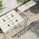 Outsunny Gazebo Pergola Addossata 3x4 m con Tetto Retrattile Scorrevole, Fori di Drenaggio, Pergolato da Giardino in Poliestere e Acciaio, per Patio, Terrazzo, Esterno, UV30+, Bianco Crema - 4