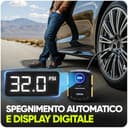 FORTEM Compressore Aria Portatile per Pneumatici, Pompa per Bicicletta, Compressore Aria 230V AC 12V DC con Luce a LED, Manometro Digitale Pneumatici con Gonfiaggio/Spegnimento Automatico (Giallo) - 4