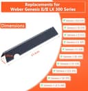 GFTIME 43.4cm Porcelain Steel Flavorizer Bars for Weber Genesis II/LX 300 Series II E-310, II E-330, II E-335, II S-335, II LX S/E-340 (2017 and Newer) Gas Grills, Heat Plates for Weber 66032/66795 - 2