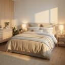 BRILONER - Tischlampe mit Stoffschirm, Kabelschalter, Keramikfuß, Lampe, Nachttischlampe, Tischleuchte, Dekolampe Flur, Bürolampe, Leselampe, Wohnzimmer, Schlafzimmer, 22x37,5 cm (DxH), Weiß - 6