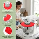 Silikon Spritzschutz Zubehör für Kitchenaid Stand Mixer 4.8L, Rührschüssel mit Spritzschutz Schüssel für Kitchen Aid Artisan 4.5-5 QT, Spritzschutz Kompatibel mit Kitchen Aid Mixer Tilt-Head (Rot) - 5