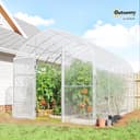 Outsunny Tunnelgewächshaus 3 x 4 m mit PO-Abdeckung, 2 Türen mit Scharnieren, beheizbares Gewächshaus mit optimierter Struktur für Garten, Terrasse oder Rasen, transparent - 2
