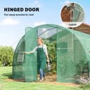 Outsunny 3 x 4 m Walk-in Polytunnel Greenhouse with Hinged Door and 8 Roll Up Mesh Windows, Garden Tunnel Warm House Tent with UV-resistant PE Cover, Galvanised Steel Frame, Green - 4