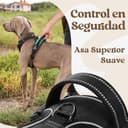 rabbitgoo Arnes Perro Grande con 3 Hebillas, Liberacion del Cuello, Arnes Perro Ajustable con Asa y Clip Frontal, Arnés Antitirones para Perros Reflectante para Adiestramiento Correr, Negro, XL - 5