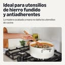 Amazon Basics Utensilios de Cocina de Madera de Acacia Preaceitada, Juego de 6 Piezas, Aptas para Utensilios de Cocina - 4