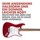 Squier by Fender Debut Collection HSS Stratocaster E-Gitarre, Laurel Griffbrett, Weißes Schlagbrett, Dakota Red - 3