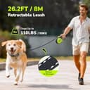 Pecute Guinzaglio Retrattile per Cani, Guinzaglio per Cane 8m con Guinzaglio Esteso Senza Grovigli a 360°, Impugnatura Antiscivolo e Pulsante di Freno Rapido,Verde - 2