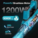 Soffiatore elettrico a batteria 300 km/h con 5 marce e 2 batterie da 6000 mAh – soffiatore senza fili per giardino, foglie, polvere e neve - 4