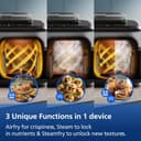 Philips Airfryer 5000 Series Dual Basket with Steam - Unique Steamfry, Steam & Airfry - 19 Ways to Cook; 9L Capacity (3L + 6L), RapidAir Plus Technology, Auto SteamClean (NA555/09) - 4