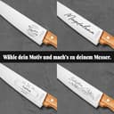 LOOXIS Personalisiertes Kochmesser mit Namen graviert – Made in Germany, Olivenholz-Griff, 20 cm Klinge, rostfrei, Spezialstahl – extra scharfes Schneidemesser, Küchenmesser, Chefmesser - 4