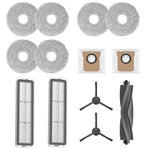 Dreame - Accessory set compatible with L20 Ultra, 3 pairs of mop pads, 2 dust box filters, 1 main brush, 2 side brushes and 2 dust bags