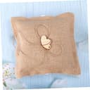 Garneck 2 Cuscini Portafortuna in Juta Fatti A Mano 18x18 Cm Con Cuori in Legno Per Cerimonia Nuziale - 8