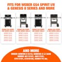 onlyfire Piastra in Ghisa per Weber Gourmet BBQ System, Piastra Reversibile per Weber 57 Kettle Grill, Spirit II 200/300 e Genesis II GS4 System, Inserto Piastra di Ricambio per Weber 64830 - 4