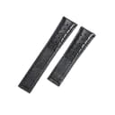 ROUHO 22mm Atmungsaktives Echtleder Uhrenarmband Schweißfestes Ersatz Uhr Band für Tag Heuer Carrera Heritage Chronograph 6-Schwarz - 1