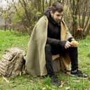 LYHome Manta Lana Merino - Plaid de Lana de Oveja para Viaje Militar Camping, Cubre para Sofa Cama, Mantas Sofas, Cobijas Calientes Invierno Verano (150 x 215 cm, Mostaza - Verde Oliva Doble-Cara) - 5