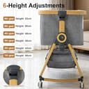 YAZOCO Cuna 3 en 1, Cuna de colecho,Crib Mecedora, Ajuste de Altura e inclinación del colchón, 4 Ruedas con Freno, Colchón Ergonómico (Versión Superior Gris) - 6