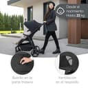 KikkaBoo Silla de Paseo Ligera URBAN, Carrito Bebe Desde Nacimiento Hasta 22 kg, Plegado con Una Mano, Compacto, Ruedas EVA Con Suspensión, Manillar Ajustable, Negro - 7
