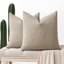 JOTOM 2er Set Boucle Kissenbezüge, Dekorative Weich Einfarbig Wurf Kissenbezug Moderne Kissenhüllen Sofakissen Dekokissen Zierkissenbezug für Wohnzimmer Schlafzimmer Deko (40x40cm, Kamel) - 5