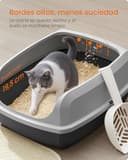 Feandrea Caja Arenero con Bordes Altos, Tamaño XL, Abierta, con Pala, para Gatitos y Gatos Grandes, Gris Pizarra PPT009GN01 - 3