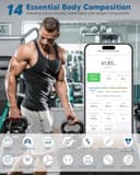 arboleaf USB Rechargeable Smart Body Fat Scale, High Precision Weighing Scale with Dual-Row LED Display, Digital Bathroom Scale with 14 Body Composition Metrics for BMI Muscle Mass, 400lb/180kg - 2