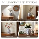 Jarrones Chinos Porcelana Blanco y Azul, Jarrones Decorativos Pequeños de Cerámica, Jarrón Flores Vintage Hecho a Mano con Grieta Esmalte para Decoración del Hogar, Oficina 12.5 x 18.5 cm (S) - 6