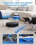 ECOVACS Robot aspirapolvere lavapavimenti DEEBOT T50 OMNI Gen3, 25.000 Pa, spazzola laterale e mocio a estensione, ZeroTangle 3.0, AIVI 3D 3.0, stazione OMNI All-in-One, lavaggio a 75 °C, 81 mm, Nero - 2