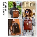 Alma Milano - AM0603 Zaino Pelle Donna in Cuoio, Completo e Sicuro con Scomparti Intelligenti, Backpack Donna Cuoio 100% Made in Italy, Zainetto Donna in Cuoio Artigianale Toscano, Zaino Daily-Life - 7