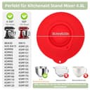 Silikon Spritzschutz Zubehör für Kitchenaid Stand Mixer 4.8L, Rührschüssel mit Spritzschutz Schüssel für Kitchen Aid Artisan 4.5-5 QT, Spritzschutz Kompatibel mit Kitchen Aid Mixer Tilt-Head (Rot) - 2