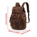 YuHan Unisex Vintage Casual Rucksack Canvas Rucksack Laptop Laptop MacBook Studenten Wandern Camping, braun, Mediam - 3