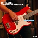 Max GigKit - Pack completo de bajo eléctrico rojo con amplificador de 40W, soporte, funda, afinador, cable y cuerdas, ideal para principiantes, práctica en casa, estudio o escuela de música. - 6