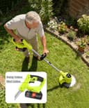 Wrneaoch Wacker eléctrico inalámbrico de 21 V, batería de 650 W 6000 RPM sin cuerda con 2 baterías de 2.0 Ah, potente recortadora de cuerdas inalámbrica para el cuidado del jardín y el césped - 6