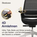 Steelcase Series 1 Ergonomischer Bürostuhl mit LiveBack Lumbalstütze, 4D-Armlehnen, anpassbarer Kopfstütze Onyx Schwarz, 66 x 64 x 112 - 5