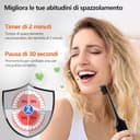 Spazzolino Elettrico, Spazzolini Elettrici, Spazzolino Sonico - 3 Intensità, 5 Modalità, 40000VPM, IPX7, Spazzolino Denti Elettrico Autonomia 180 Giorni e Timer, Spazzolino Elettrico Ultrasonica, Nero - 6