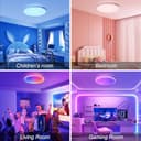 CANMEIJIA LED Ceiling Light, Dimmable 24W RGB Ceiling Lights 3000-6500K with Remote Control, IP44 WiFi Flat Ceiling Light, Supports Alexa and Google for Bedroom, Living Room, Bathroom, White - 8