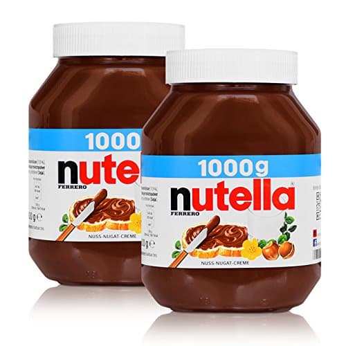 2 x Ferrero Nutella Glass Bread Spread Chocolate 1000 g