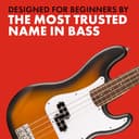 Squier by Fender Debut Collection Precision Bass, Diapasón de Laurel, Golpeador Blanco, Sunburst de 2 Colores - 4