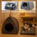 Pologmase Cat Cave Bed for Cats & Small Dogs - Tent Igloo with Removable Washable Cushion - 2